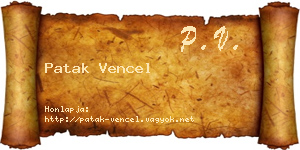 Patak Vencel névjegykártya